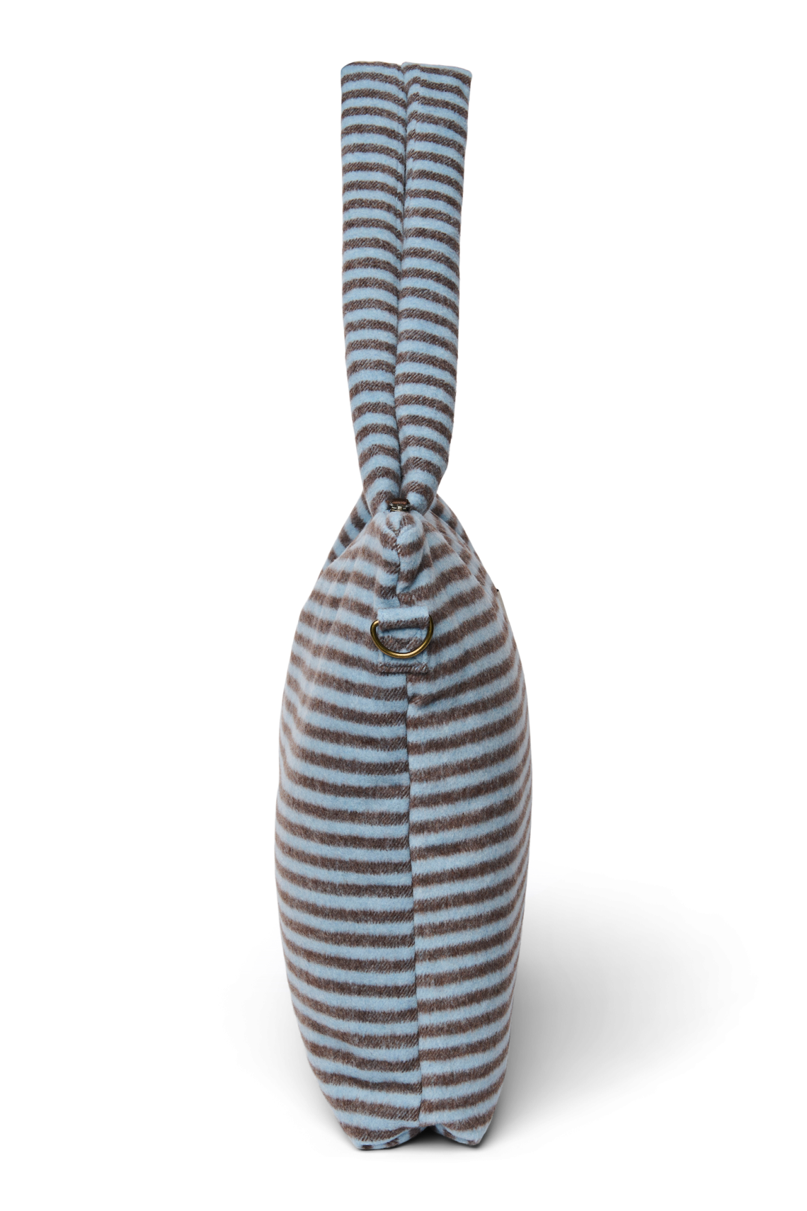 Stripy Wool Diaper Bag | Light Blue / Brown