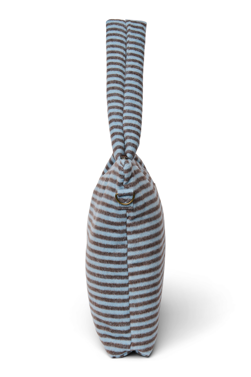 Stripy Wool Diaper Bag | Light Blue / Brown