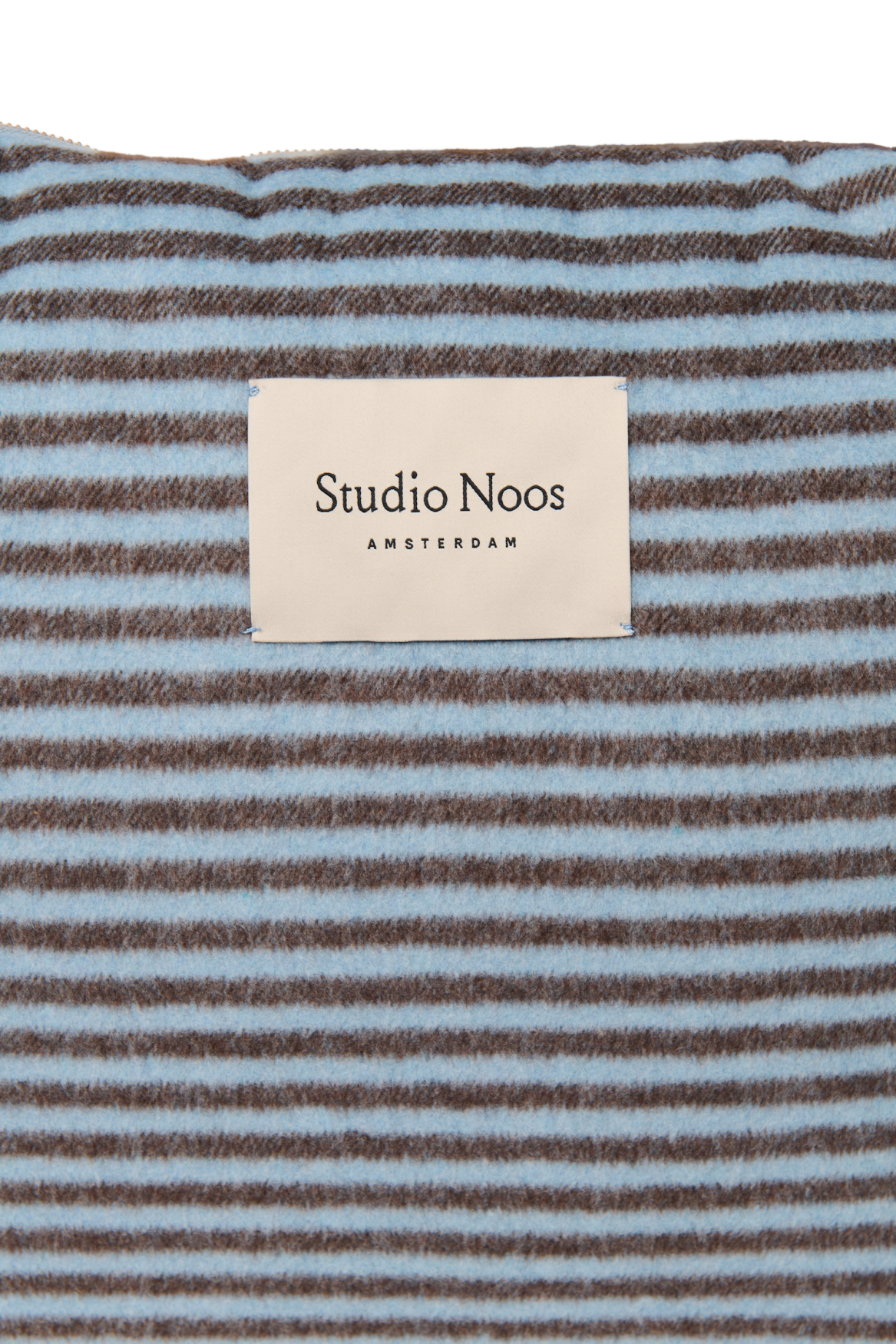Stripy Wool Diaper Bag | Light Blue / Brown