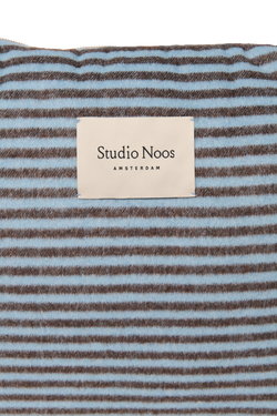 Stripy Wool Diaper Bag | Light Blue / Brown