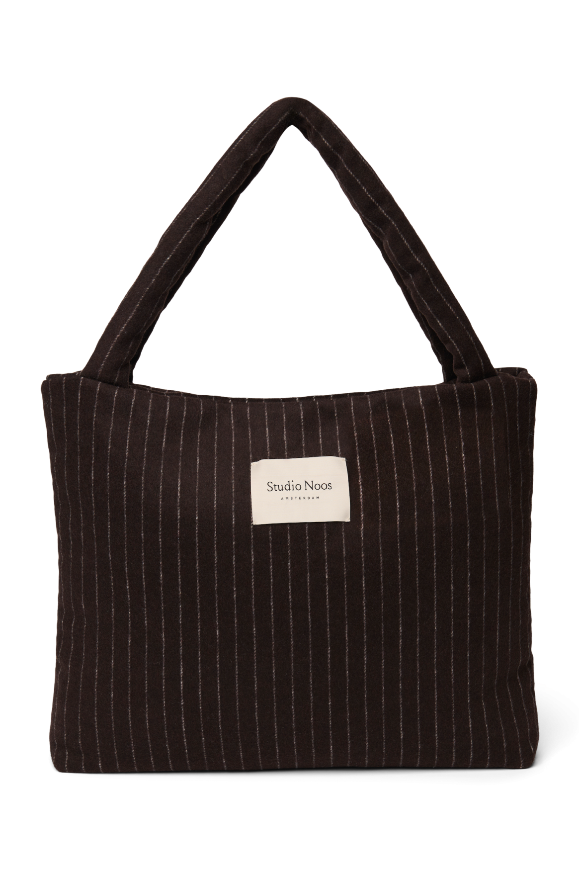 Flannel Chalkstripe Mom Bag | Brown