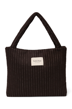 Flannel Chalkstripe Mom Bag | Brown