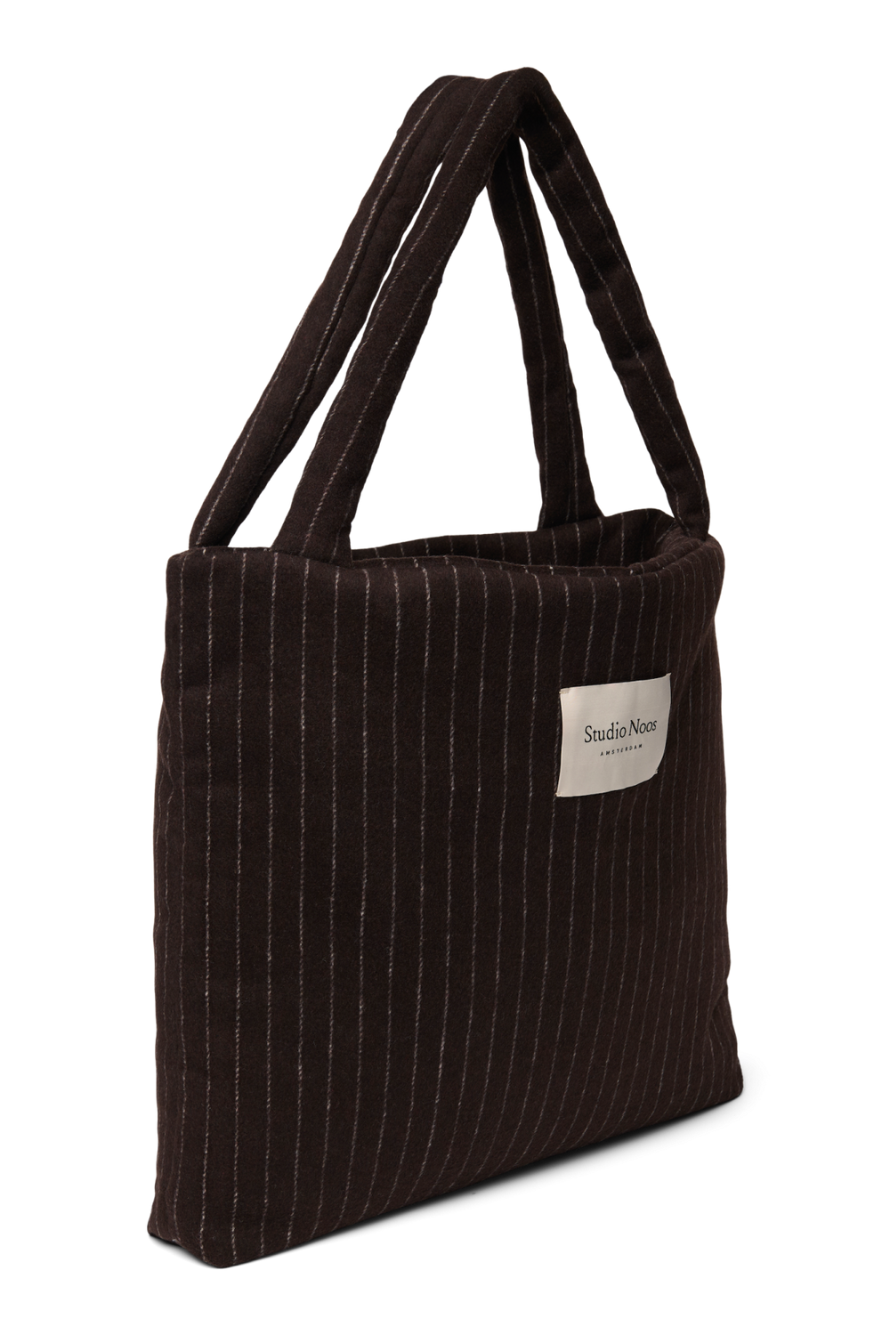 Flannel Chalkstripe Mom Bag | Brown