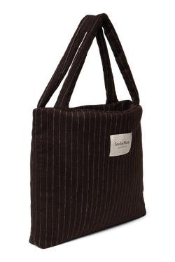 Flannel Chalkstripe Mom Bag | Brown