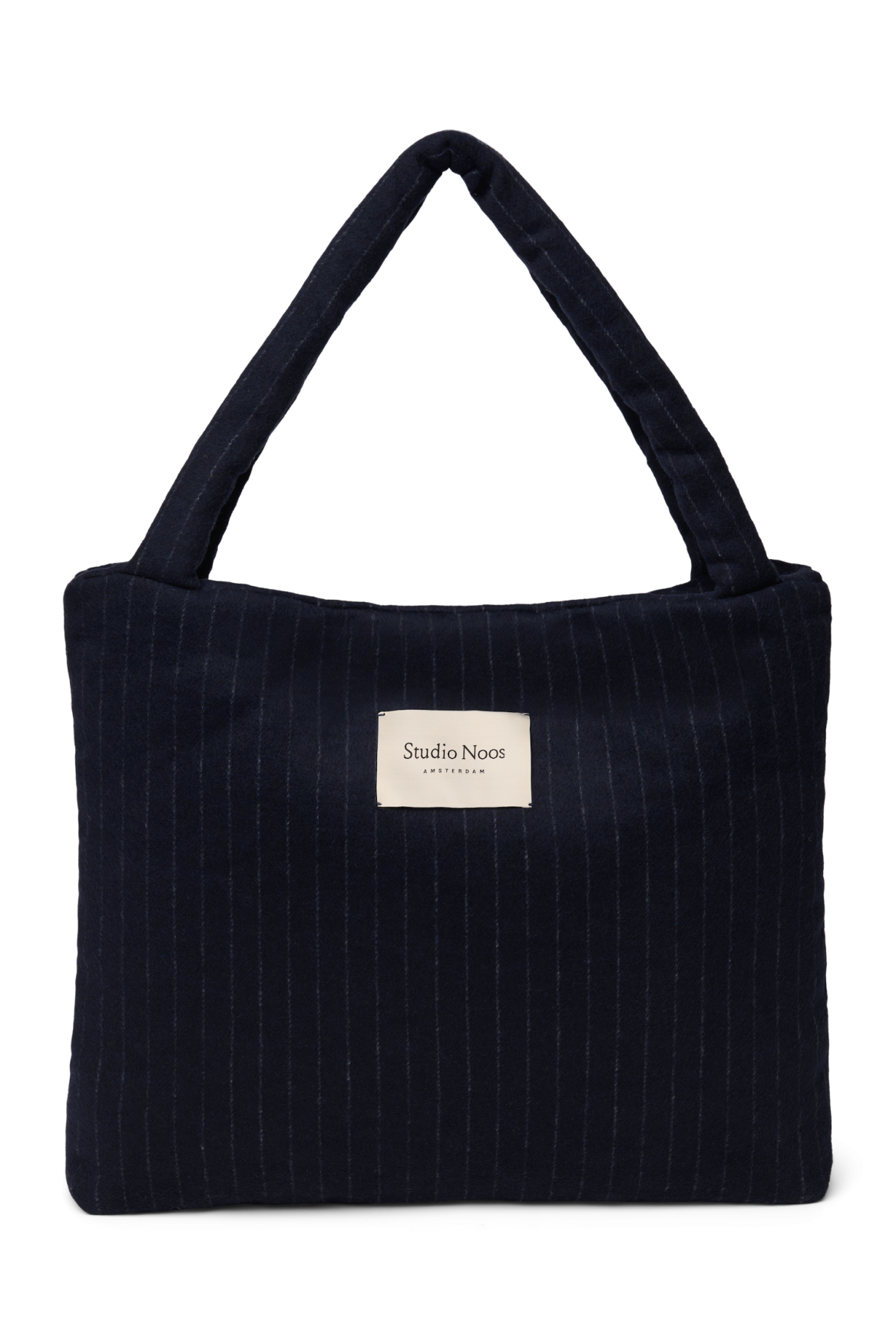 Flannel Chalkstripe Mom Bag | Dark Blue