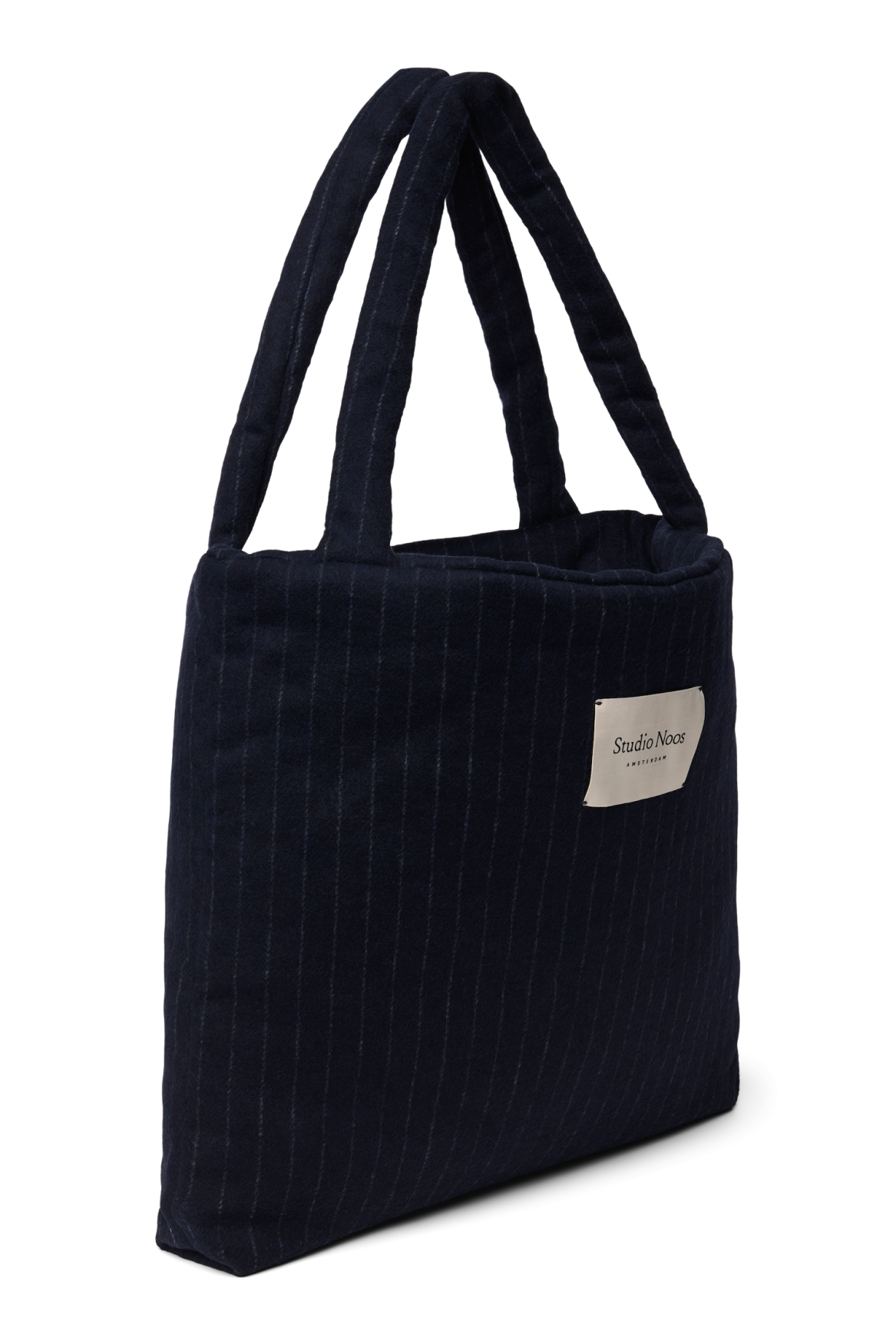 Flannel Chalkstripe Mom Bag | Dark Blue