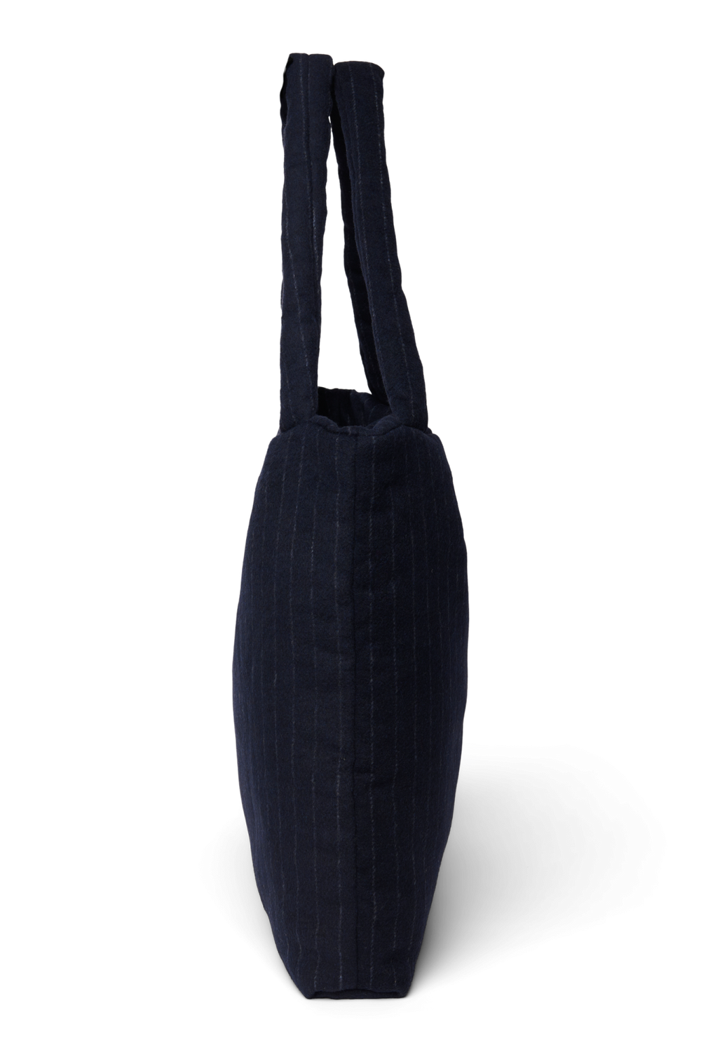 Flannel Chalkstripe Mom Bag | Dark Blue