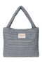 Mom Bag Gestreifte Wolle | Hellblau / Braun