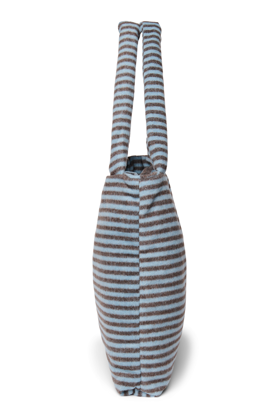 Stripy Wool Mom Bag | Light Blue / Brown