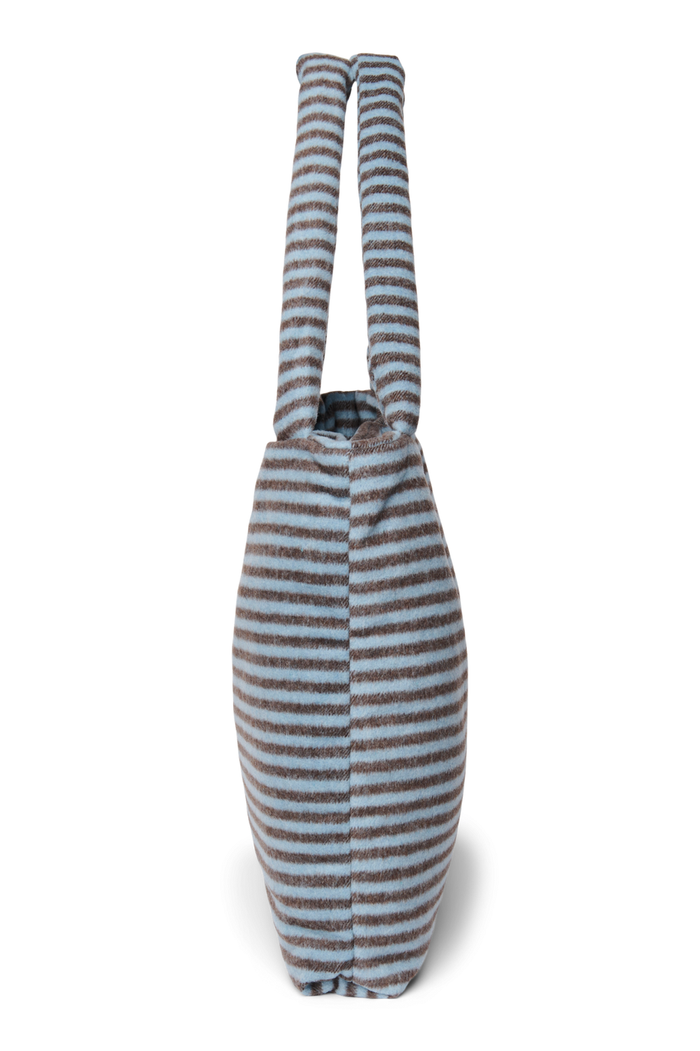 Stripy Wool Mom Bag | Light Blue / Brown