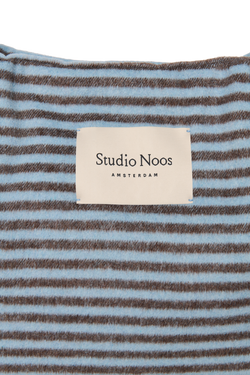 Stripy Wool Mom Bag | Light Blue / Brown