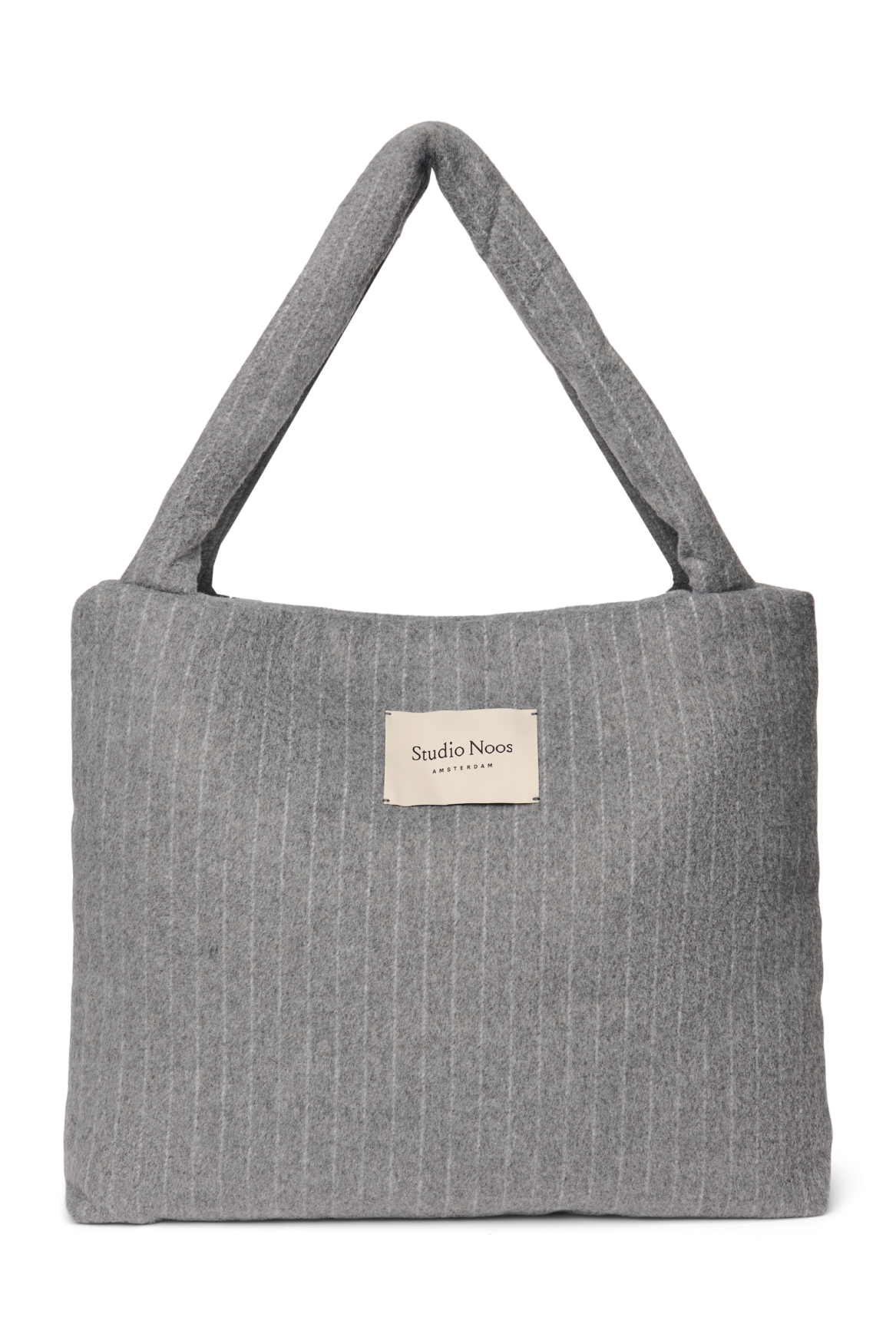 Flannel Chalkstripe Mom Bag | Light Grey