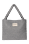 Flannel Chalkstripe Mom Bag | Light Grey