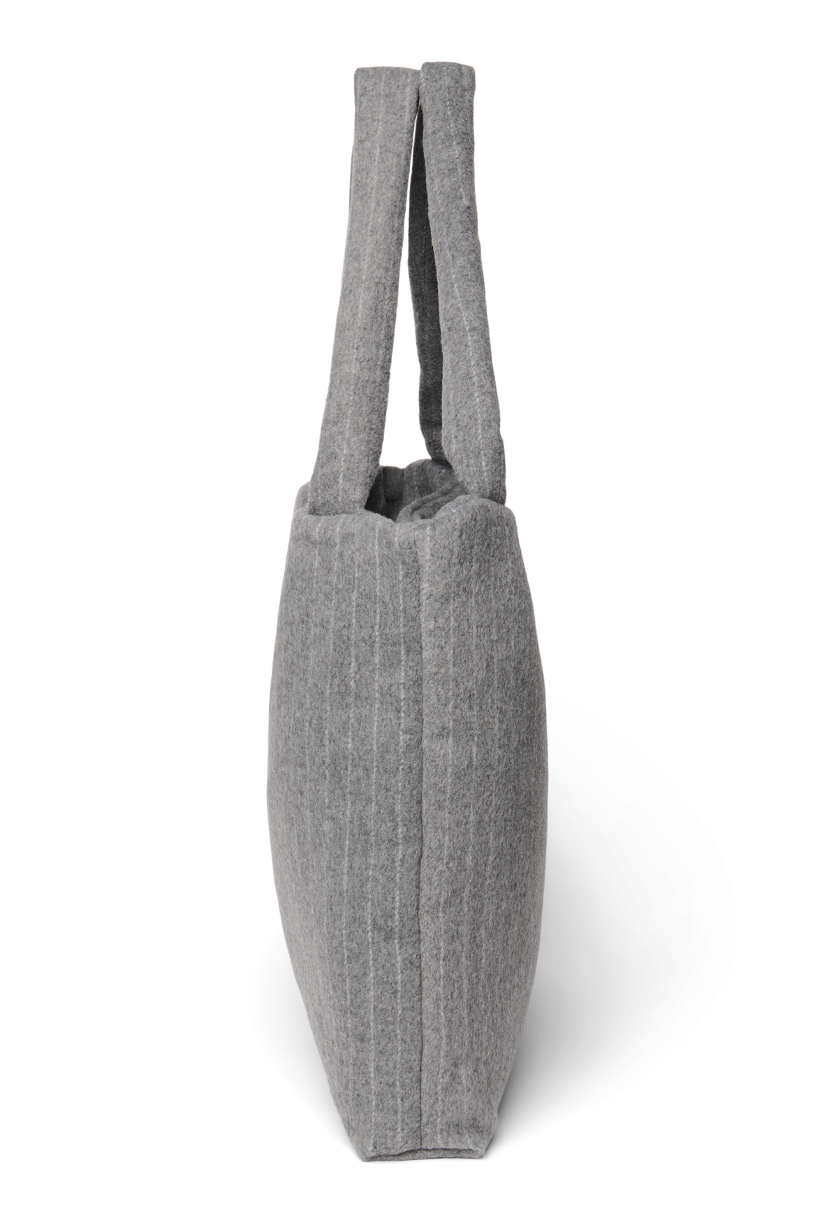 Flannel Chalkstripe Mom Bag | Light Grey