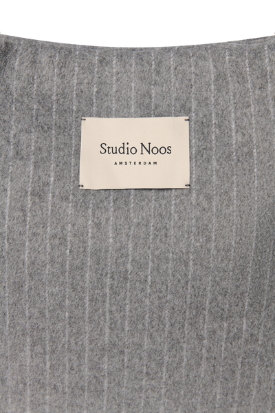 Flannel Chalkstripe Mom Bag | Light Grey