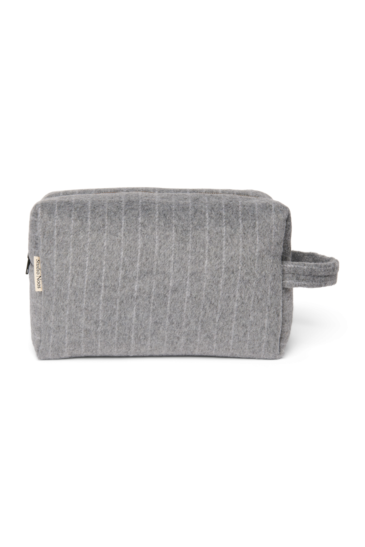 Flannel Chalkstripe Toiletry Bag | Light Grey