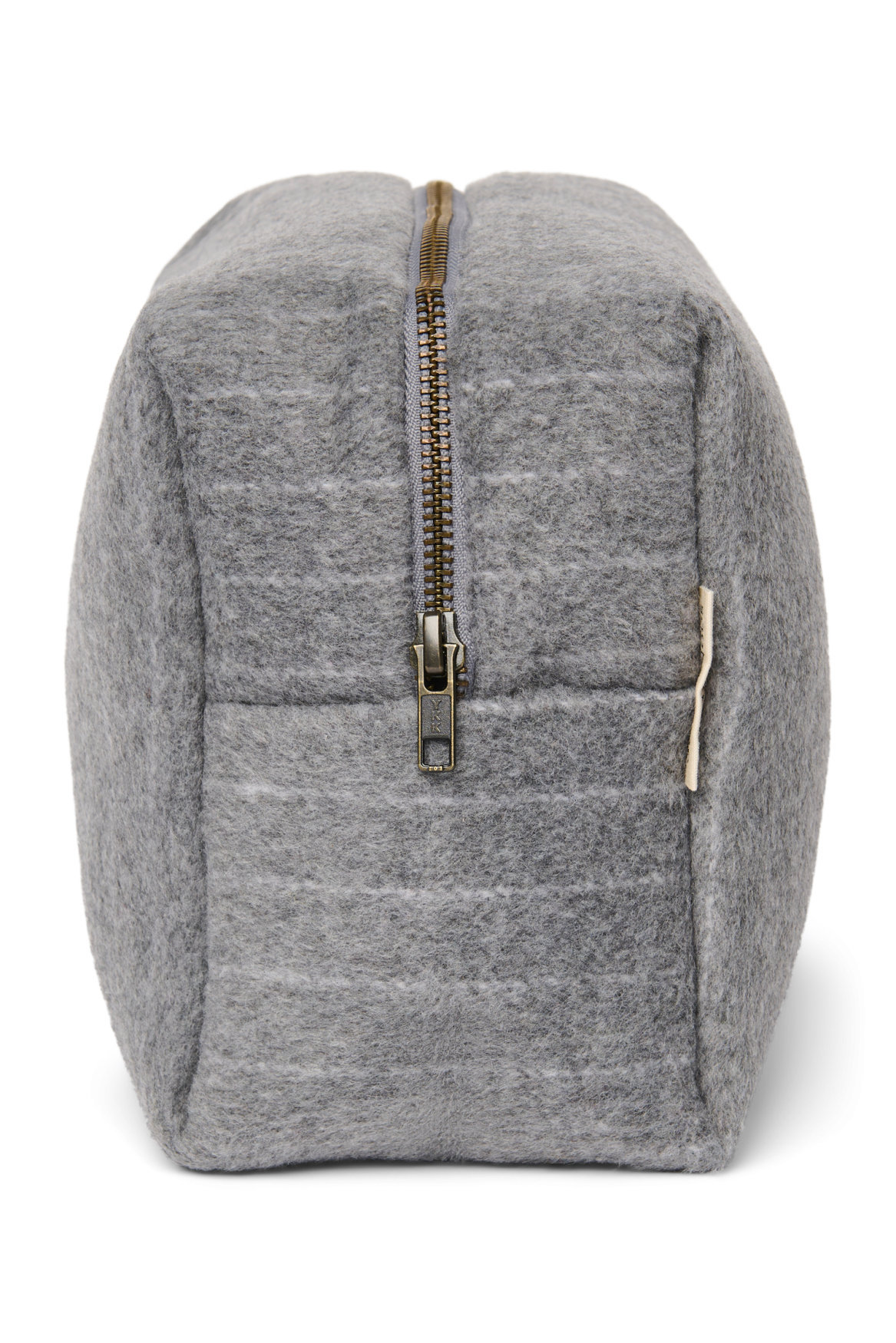 Flannel Chalkstripe Toiletry Bag | Light Grey