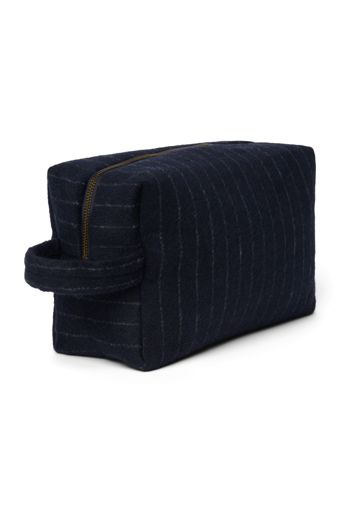 Flannel Chalkstripe Toiletry Bag | Dark Blue
