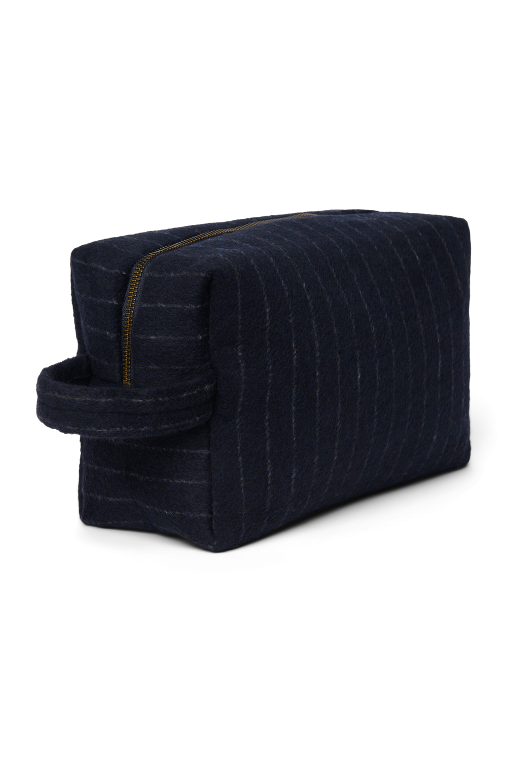 Flannel Chalkstripe Toiletry Bag | Dark Blue