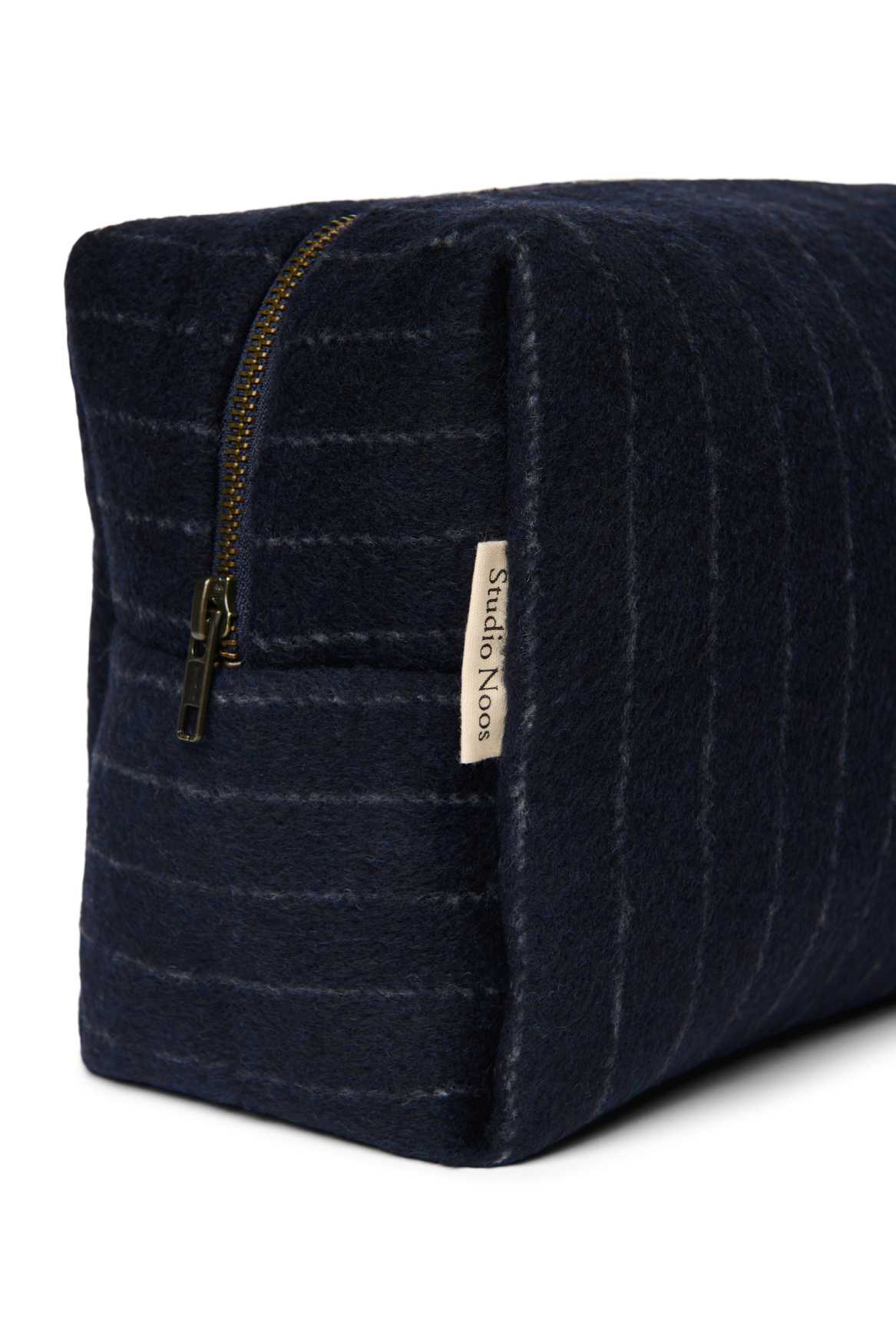 Flannel Chalkstripe Toiletry Bag | Dark Blue