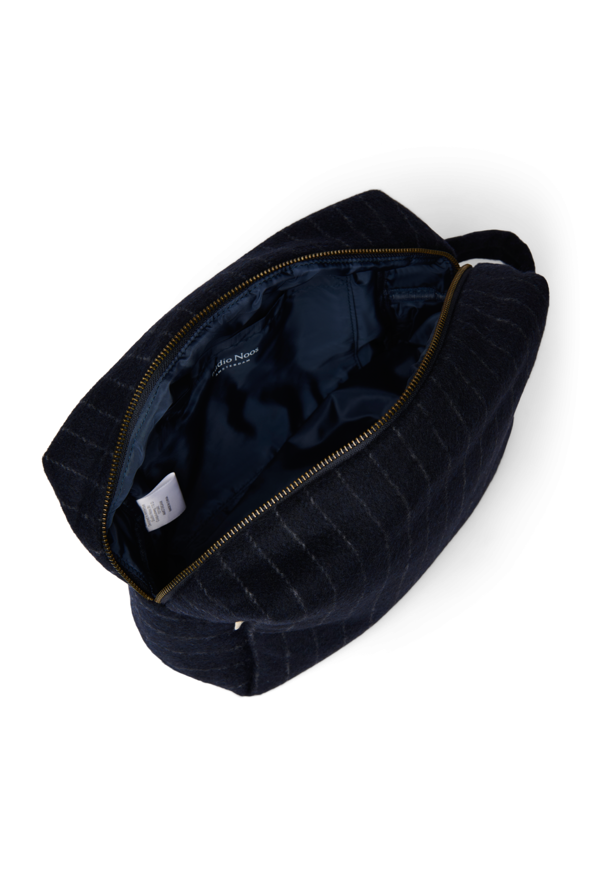 Flannel Chalkstripe Toiletry Bag | Dark Blue