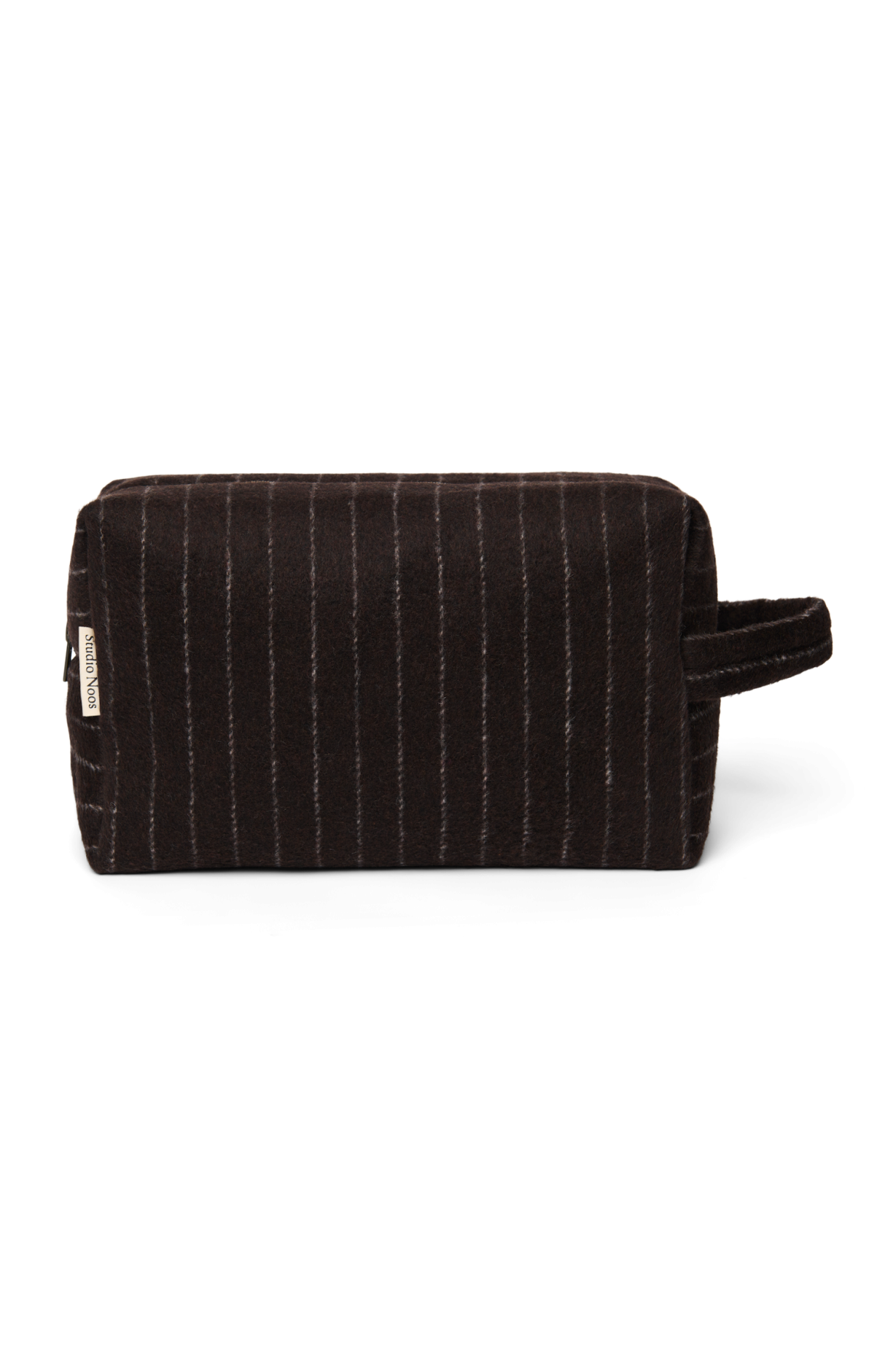 Flannel Chalkstripe Toiletry Bag | Brown