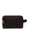 Flannel Chalkstripe Toiletry Bag | Brown