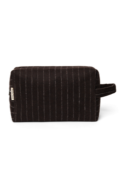 Flannel Chalkstripe Toiletry Bag | Brown