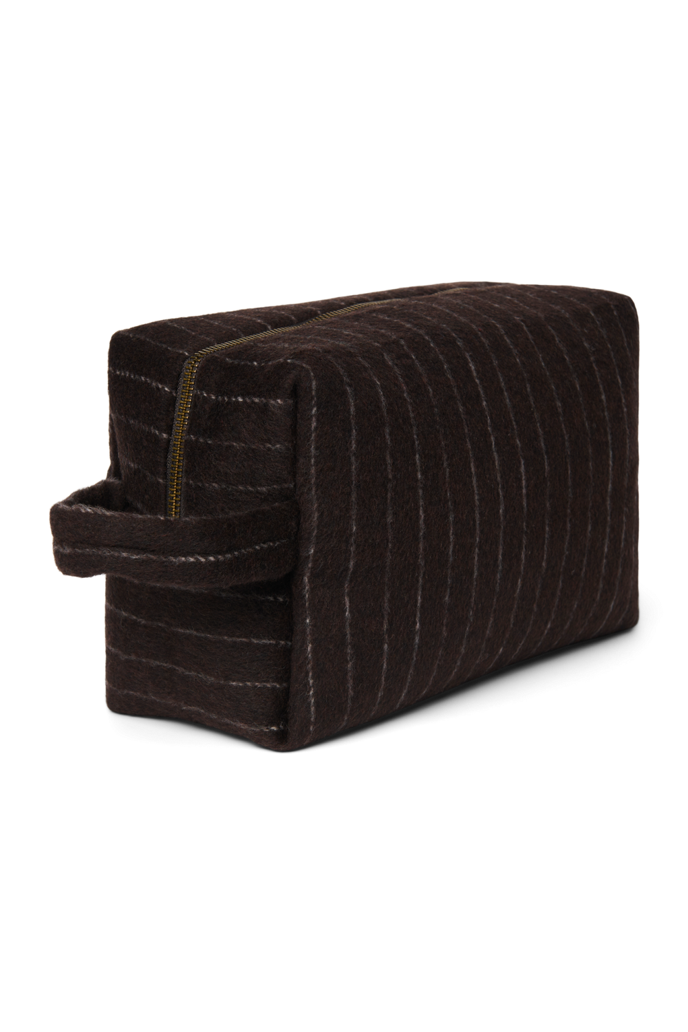 Flannel Chalkstripe Toiletry Bag | Brown