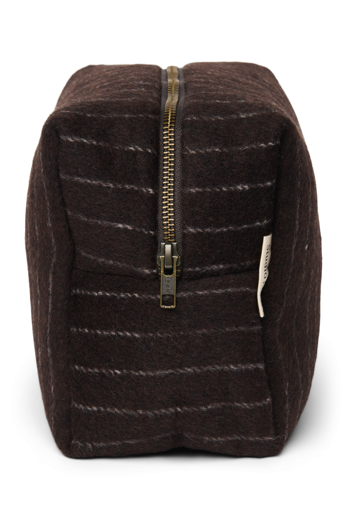 Flannel Chalkstripe Toiletry Bag | Brown