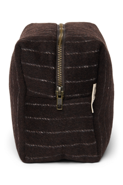 Flannel Chalkstripe Toiletry Bag | Brown