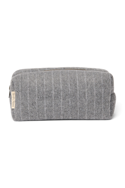 Flannel Chalkstripe Pouch | Light Grey