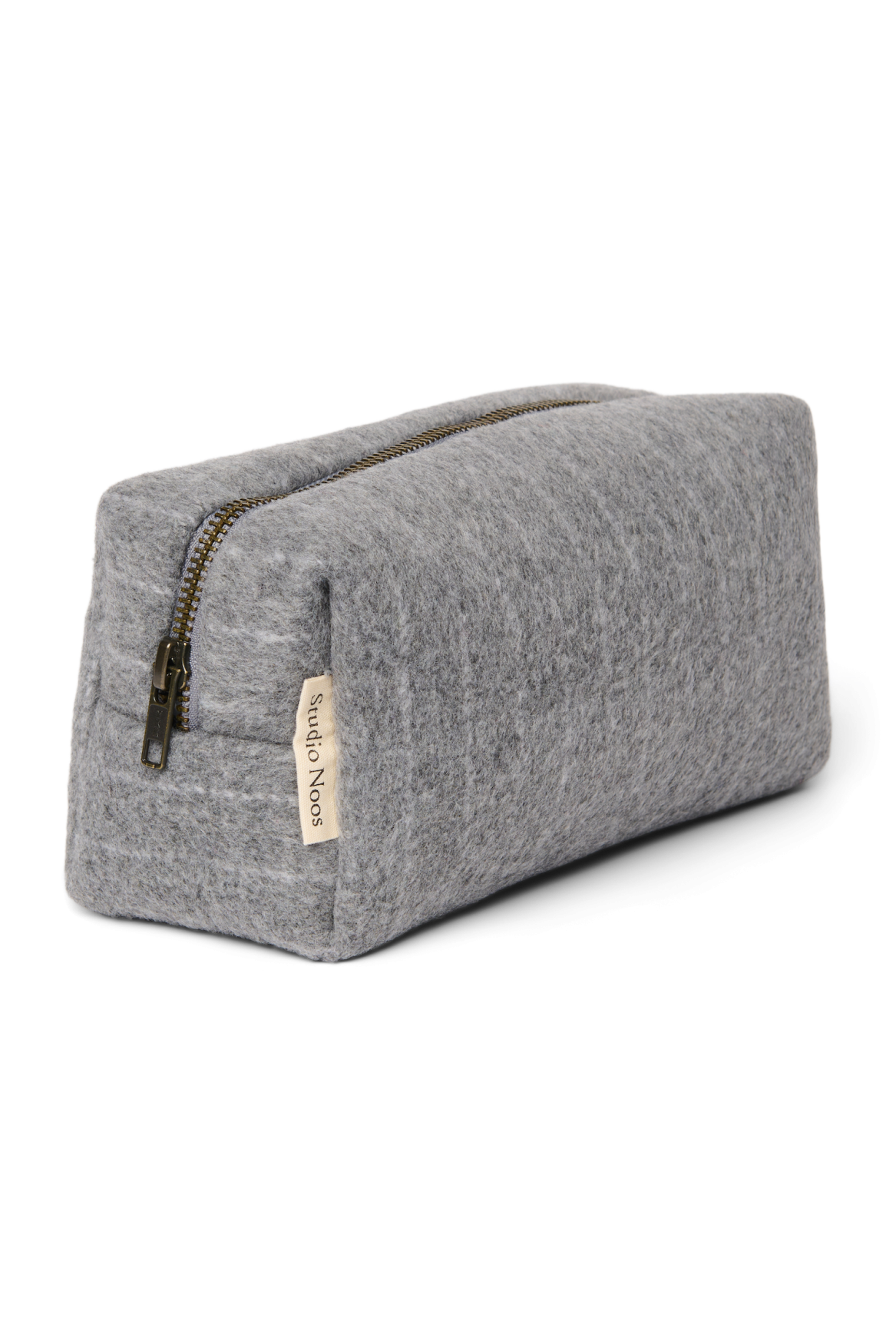 Flannel Chalkstripe Pouch | Light Grey
