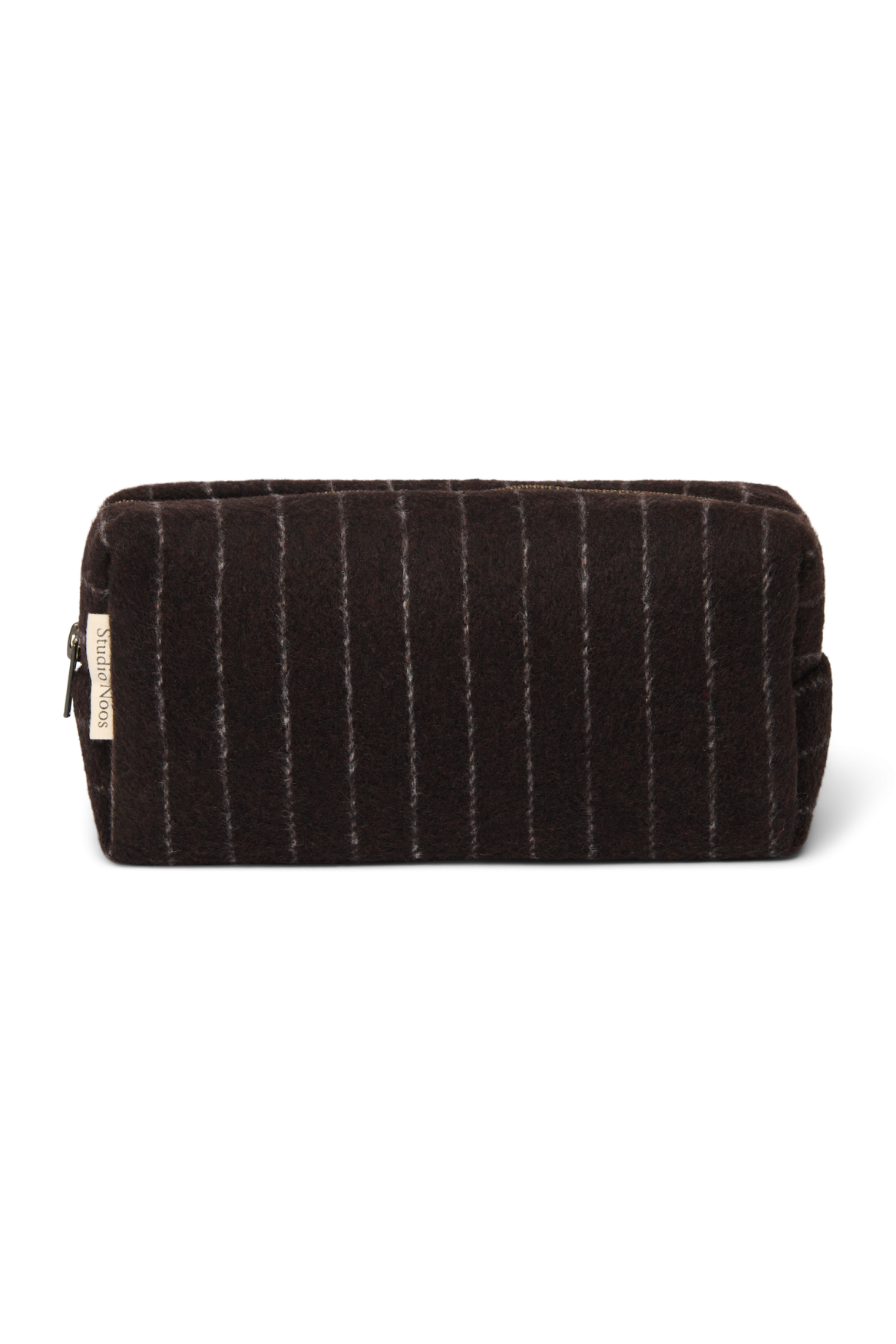 Flannel Chalkstripe Pouch | Brown