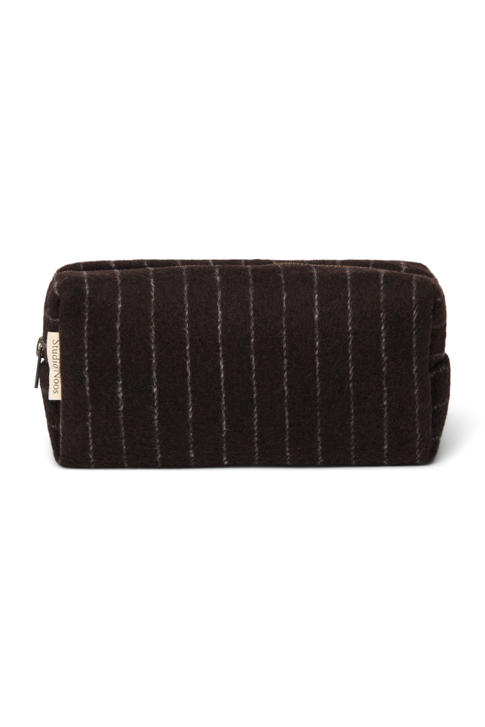 Flannel Chalkstripe Pouch | Brown