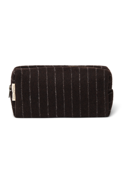 Flannel Chalkstripe Pouch | Brown