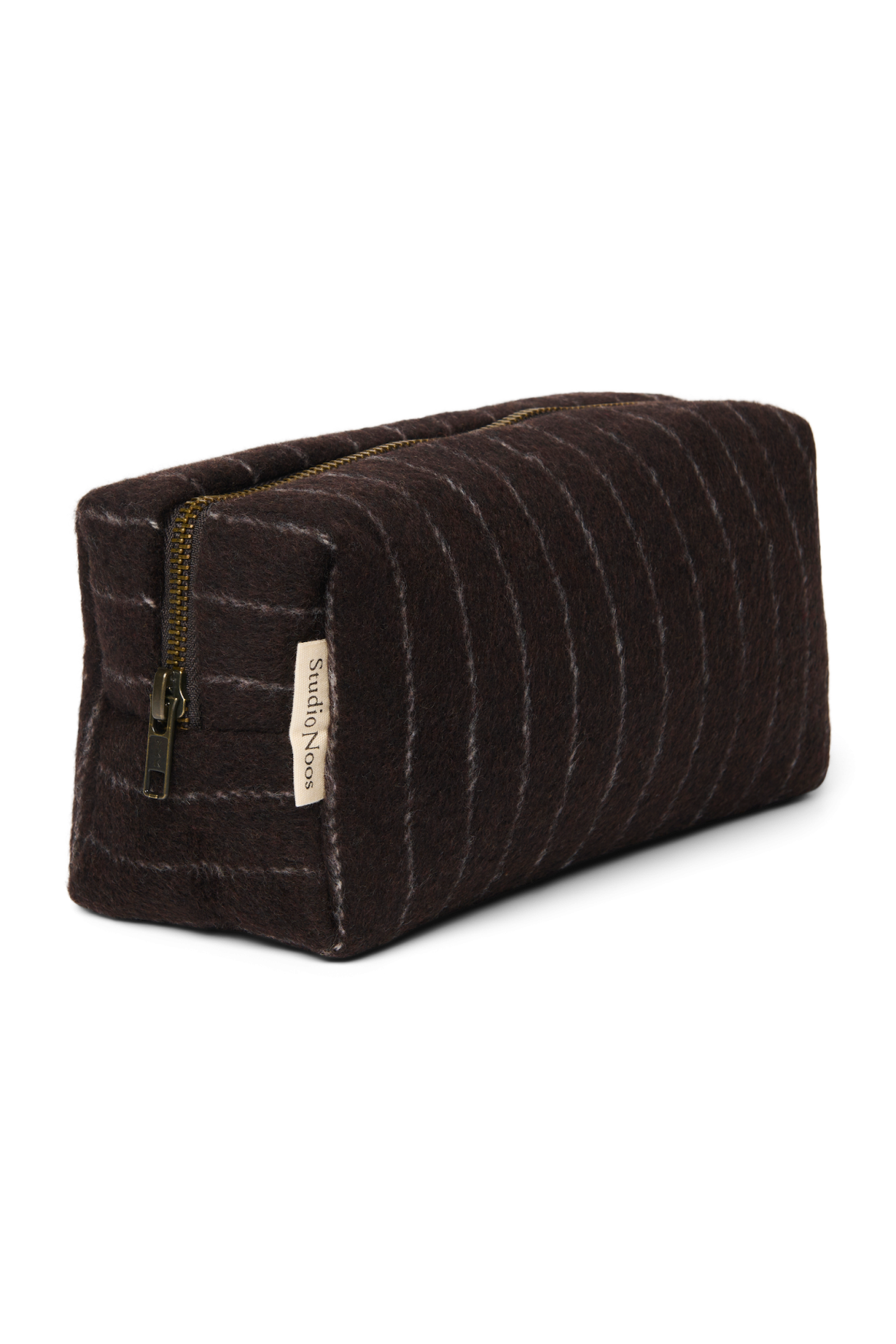 Flannel Chalkstripe Pouch | Brown