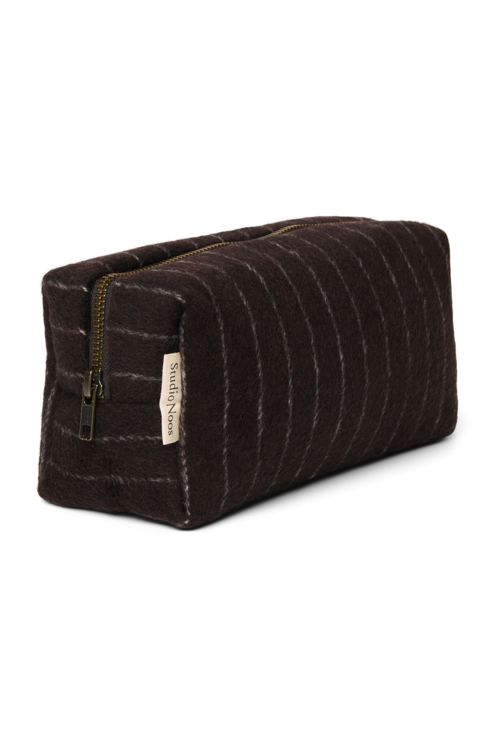 Flannel Chalkstripe Pouch | Brown