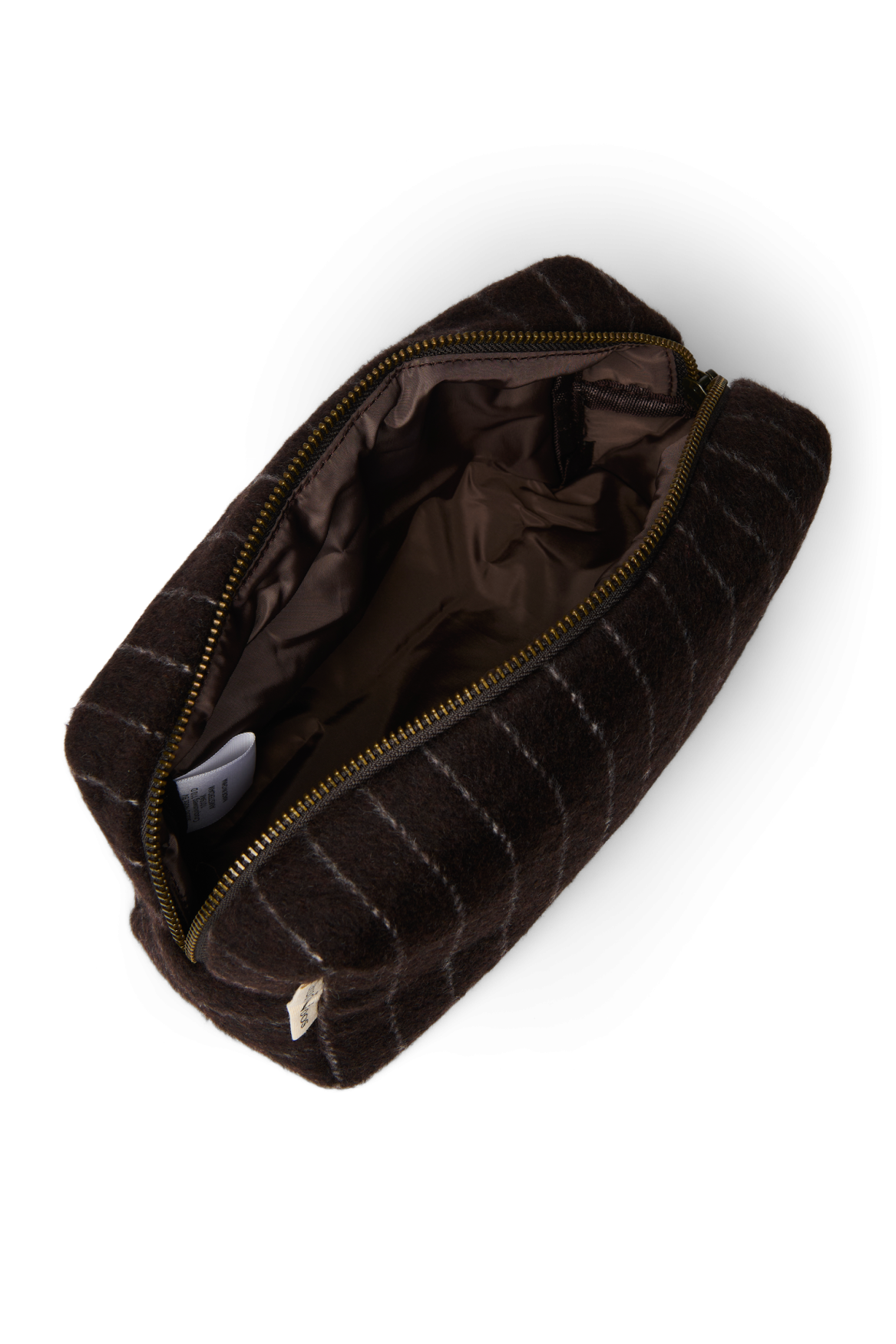 Flannel Chalkstripe Pouch | Brown