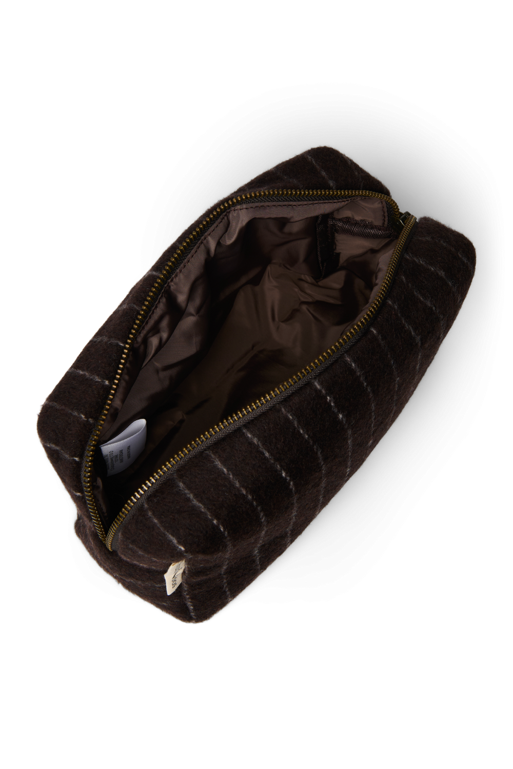 Flannel Chalkstripe Pouch | Brown