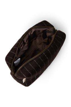 Flannel Chalkstripe Pouch | Brown