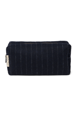 Flannel Chalkstripe Pouch | Dark Blue