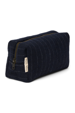 Flannel Chalkstripe Pouch | Dark Blue