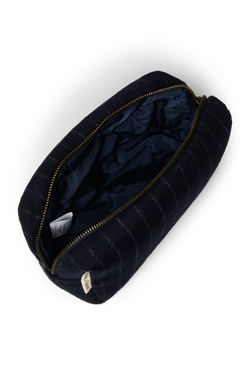 Flannel Chalkstripe Pouch | Dark Blue