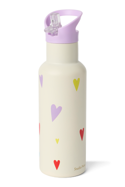 Stainless Steel Bottle 500ML | White Multicolor Hearts