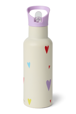 Stainless Steel Bottle 500ML | White Multicolor Hearts