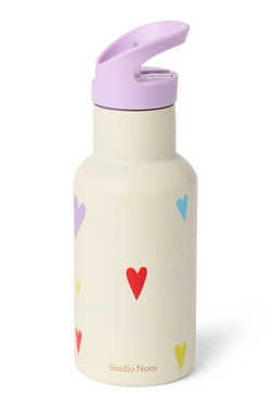 Stainless Steel Bottle 350ML | White Multicolor Hearts