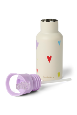 Stainless Steel Bottle 350ML | White Multicolor Hearts