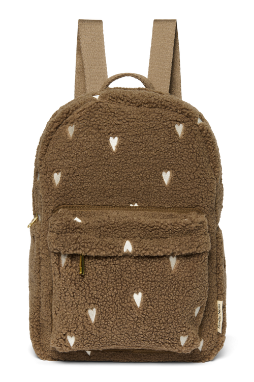 Teddy Midi Backpack | Brown Hearts