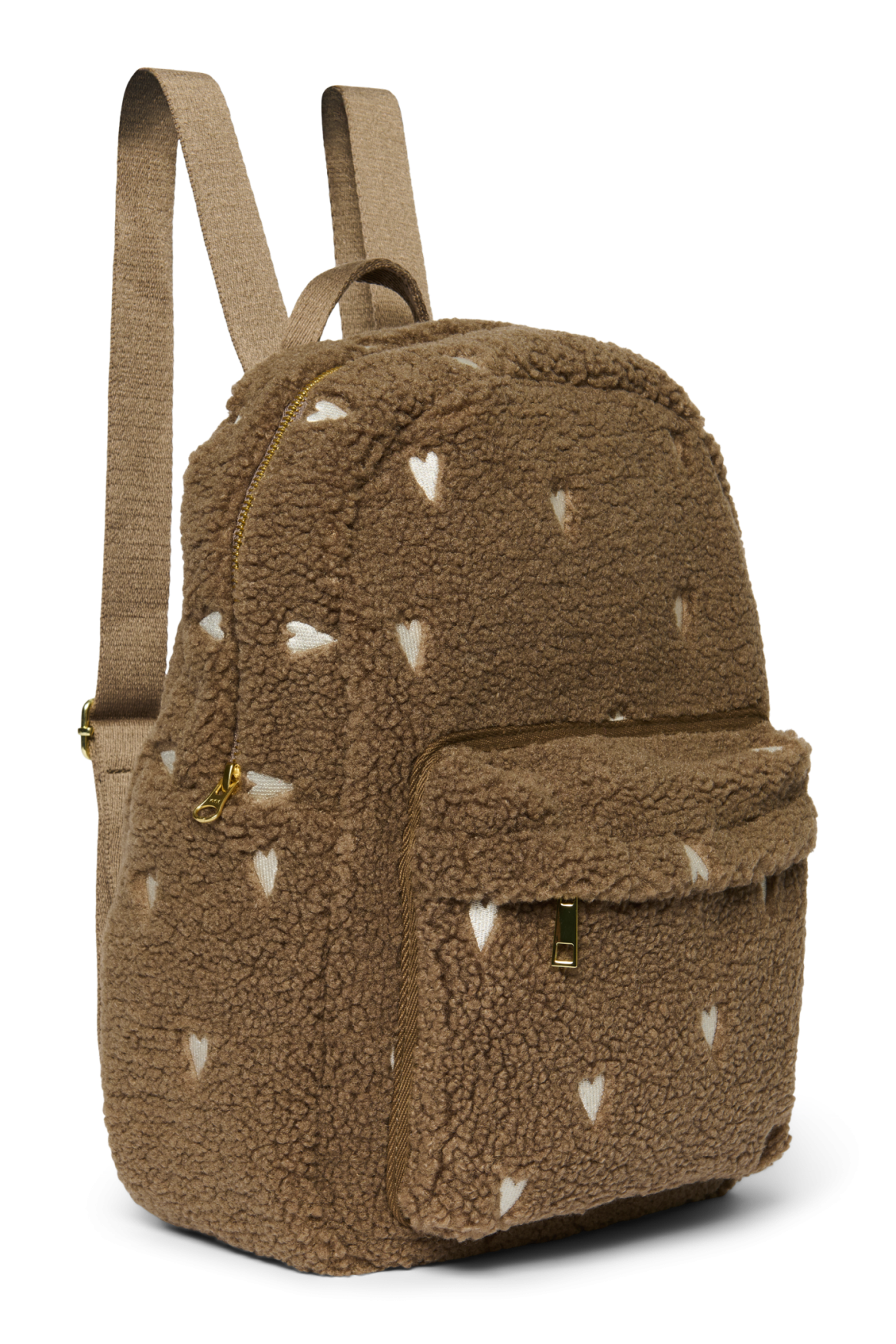 Teddy Midi Backpack | Brown Hearts